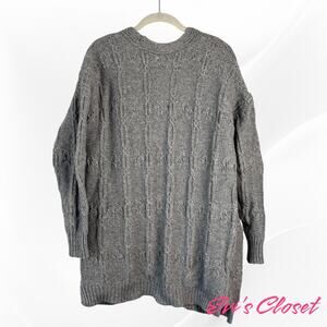 Time True Women's Cardigan Open Front Sweater Grey XS (0-2) 2 Pockets